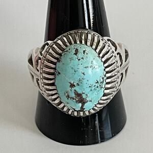Sterling Silver & Turquoise Mens Ring
